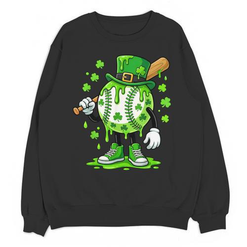 St Patricks Day Shamrock Baseball Drip Icecream Irish Boys Unisex Sweatshirt - Sportilla