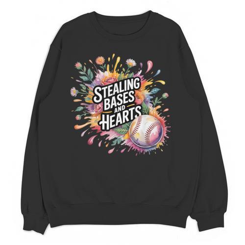 Stealing Bases And Hearts Baseball Puns Sports Unisex Sweatshirt - Sportilla