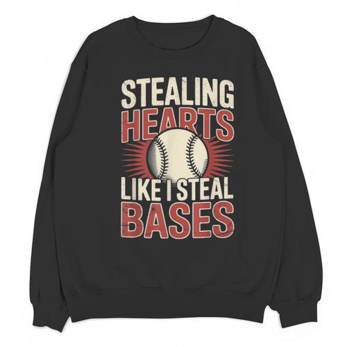 Stealing Hearts Like I Steal Bases Baseball Valentine Retro Unisex Sweatshirt - Sportilla