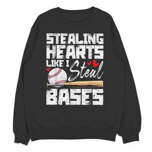 Stealing Hearts Like I Steal Bases Baseball Valentines Unisex Sweatshirt - Sportilla