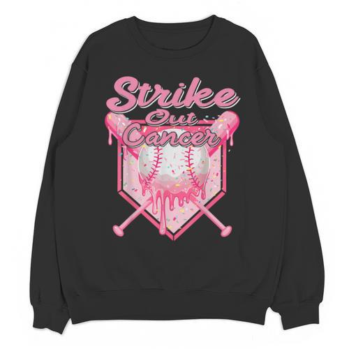 Strike Out Breast Cancer Baseball Drip For Boys Youth Unisex Sweatshirt - Sportilla