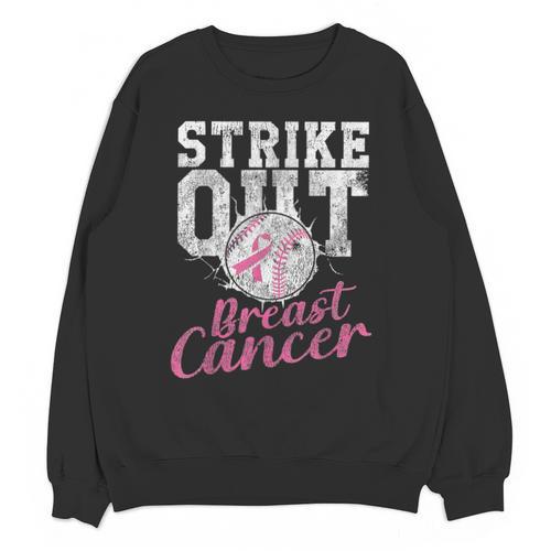 Strike Out Breast Cancer Baseball Warrior Unisex Sweatshirt - Sportilla
