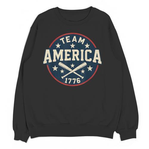 Team America 1776 4th Of July Patriotic Baseball Unisex Sweatshirt - Sportilla