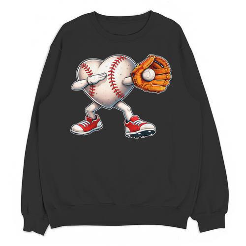 Valentine Baseball Heart Sport Love Valentines Day Boys Kids Unisex Sweatshirt - Sportilla