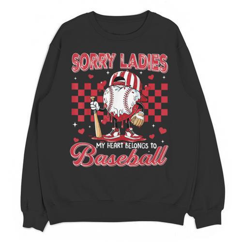 Valentine My Heart Belongs Baseball Lover Boy Men Unisex Sweatshirt - Sportilla