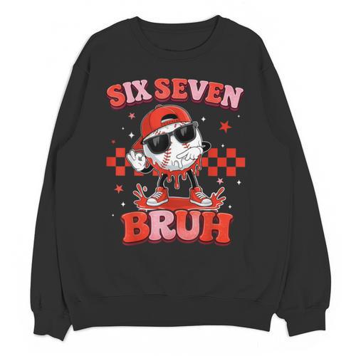 Valentines Day Baseball Six Seven 67 Meme Heart Baseball Dab Unisex Sweatshirt - Sportilla