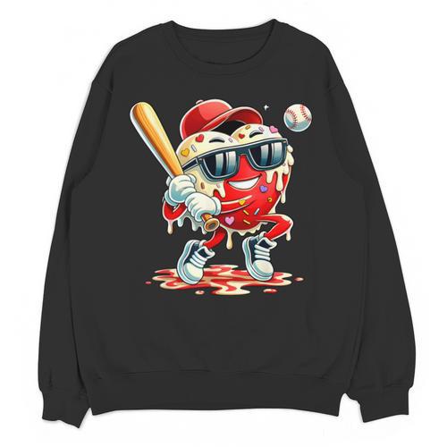 Valentines Day Heart Baseball Drip Ice Cream Boys Kids Men Unisex Sweatshirt - Sportilla