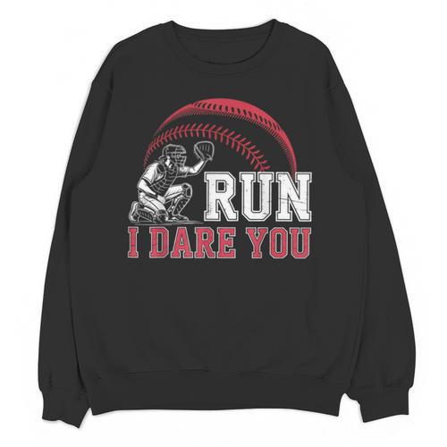 Vintage Humor Baseball Apparel Run I Dare You Unisex Sweatshirt - Sportilla