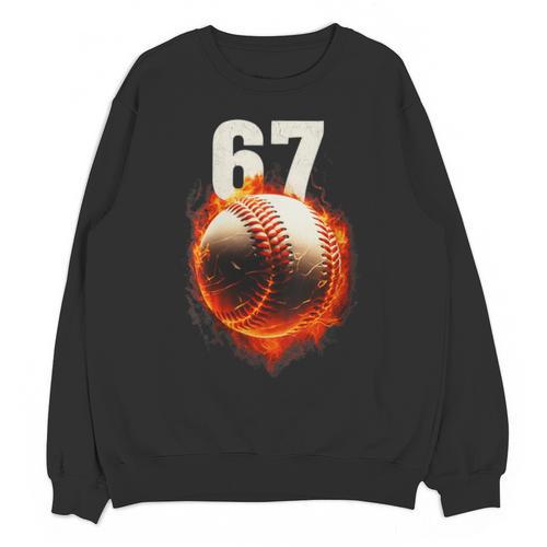 Women's 67 Baseball Boys Birthday Teens Six Seven Brainrot Unisex Sweatshirt - Sportilla