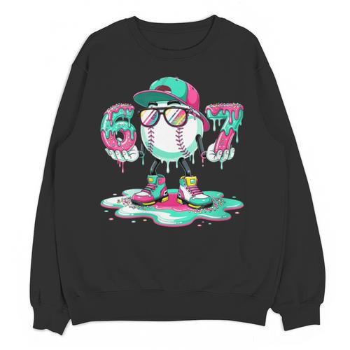 Women's 67 Meme Six Seven 6 7 Meme Baseball Ice Cream Drip Unisex Sweatshirt - Sportilla