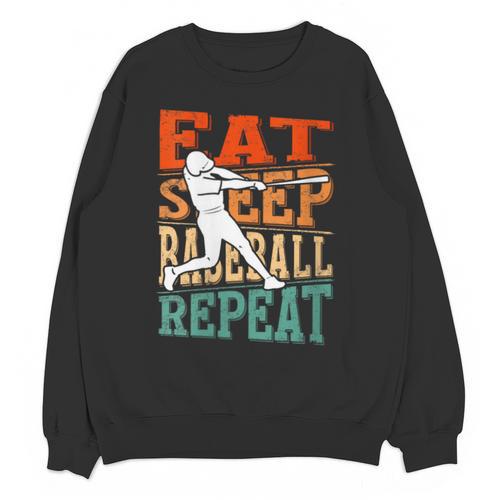 Women's Eat Sleep Baseball Repeat Vintage Player Sport Lover Retro Unisex Sweatshirt - Sportilla