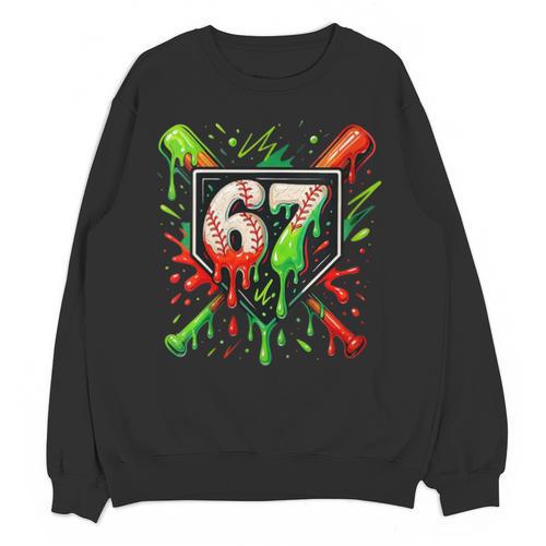 Xmas Baseball Six Seven 67 Meme Ice Cream Drip Men Women Unisex Sweatshirt - Sportilla