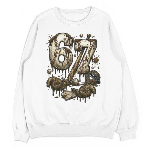 67 Baseball Six Seven Baseball 6 7 Kids Boys Girls Unisex Sweatshirt - Sportilla
