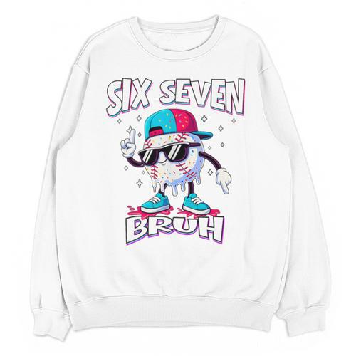 67 Meme Six Seven Baseball Ice Cream Drip Girls Boys Premium Tri-Blend Unisex Sweatshirt - Sportilla