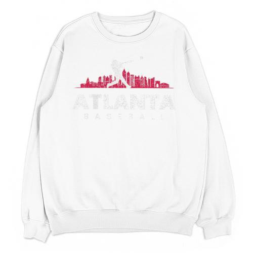 Atlanta Baseball Vintage Player Minimalist Skyline Retro Unisex Sweatshirt - Sportilla