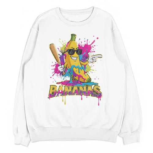 Baseball Banana Splatter Sports Kids Teens Premium Tri-Blend Unisex Sweatshirt - Sportilla