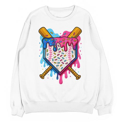 Baseball Boys Ice Cream Drip Baseball Unisex Sweatshirt - Sportilla