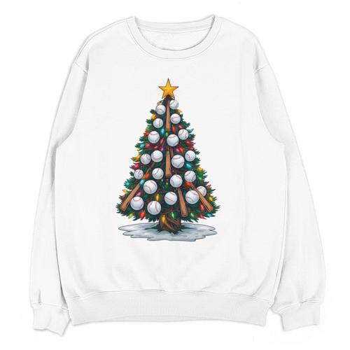 Baseball Christmas Tree Men Boys Youth Santa Sports Unisex Sweatshirt - Sportilla