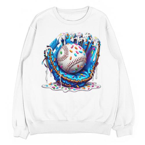 Baseball Drip For Boys Ice Cream Drip Youth Baseball Boys Premium Tri-Blend Unisex Sweatshirt - Sportilla