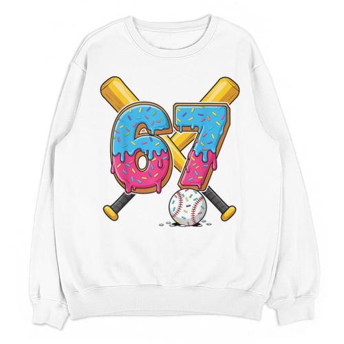 Baseball Drip Number 67 Player 67th Birthday Meme Gen Alpha Unisex Sweatshirt - Sportilla