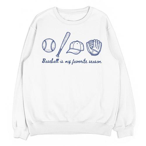 Baseball Is My Favorite Season Sports Minimalist Line Art Unisex Sweatshirt - Sportilla