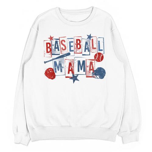 Baseball Mama Mom Mother Vintage Game Day Unisex Sweatshirt - Sportilla