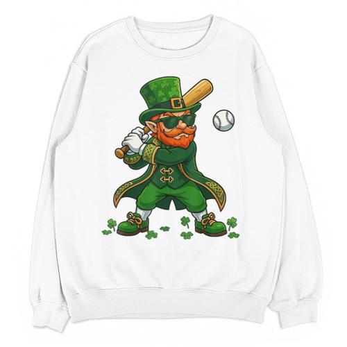 Baseball St Patricks Day Leprechaun Boys Girls Men Women Unisex Sweatshirt - Sportilla