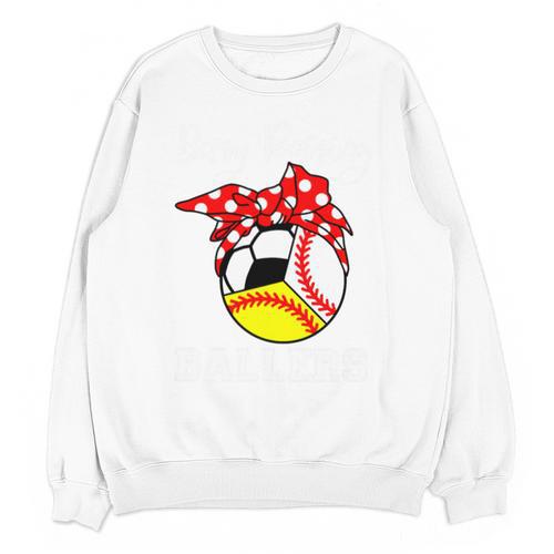 Busy Raising Ballers Baseball Softball Soccer Mom Premium Tri-Blend Unisex Sweatshirt - Sportilla