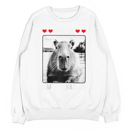 Capybara Love Valentines Day Cute Animal Hearts Raglan Baseball Tee Unisex Sweatshirt - Sportilla
