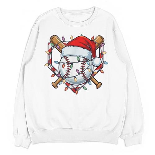 Christmas Baseball Santa Hat For Baseball Players Fans Unisex Sweatshirt - Sportilla