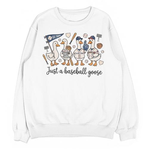 Game Day Just A Baseball Goose Cute Duck Team Sports Unisex Sweatshirt - Sportilla