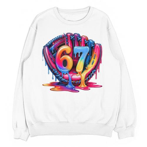 Gen Alpha Slang Ice Cream Drip Six Seven 67 Baseball Catcher Unisex Sweatshirt - Sportilla