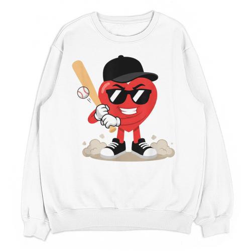 Heart Playing Baseball Valentine Baseball Unisex Sweatshirt - Sportilla