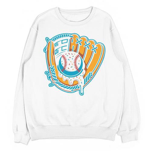 Ice Cream Baseball Mitt Drippy Scoop Baseball Sports Unisex Sweatshirt - Sportilla