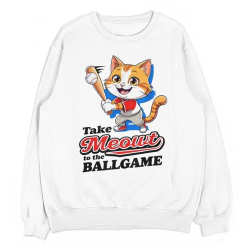 Take Meowt To The Ball Game Tee Slugger Cat Baseball Unisex Sweatshirt - Sportilla
