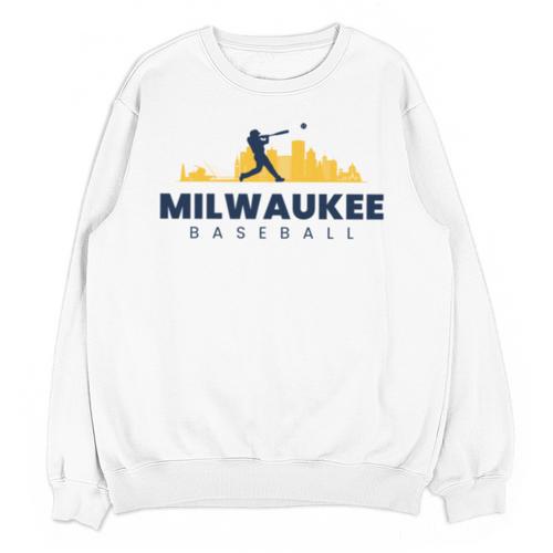 Milwaukee Baseball Minimalist City Skyline Baseball Lover Unisex Sweatshirt - Sportilla