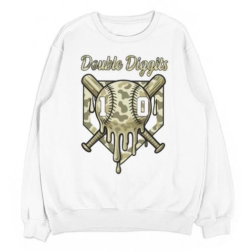Old School Camo Baseball Drip Double Digits 10th Birthday Unisex Sweatshirt - Sportilla