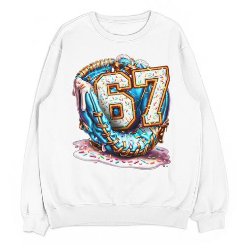 Six Seven Baseball Lifestyle 67 Meme Gen Alpha Slang Premium Tri-Blend Unisex Sweatshirt - Sportilla