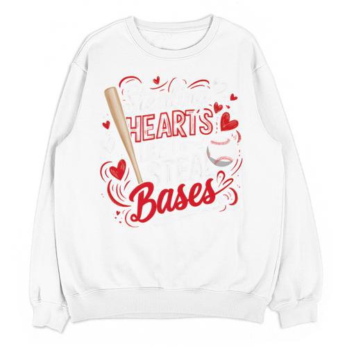 Stealing Hearts Like I Steal Bases Softball Baseball Batter Unisex Sweatshirt - Sportilla