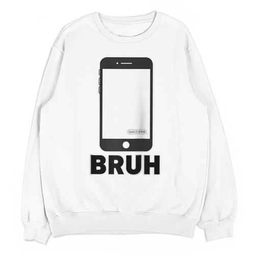 Texted First Bruh Seen Message Valentine's Day Humor Raglan Baseball Tee Unisex Sweatshirt - Sportilla