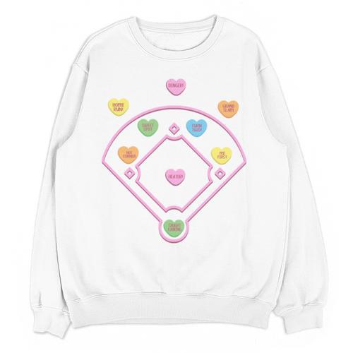 Valentine Heart Love Cute Baseball Softball Lover Sayings Unisex Sweatshirt - Sportilla