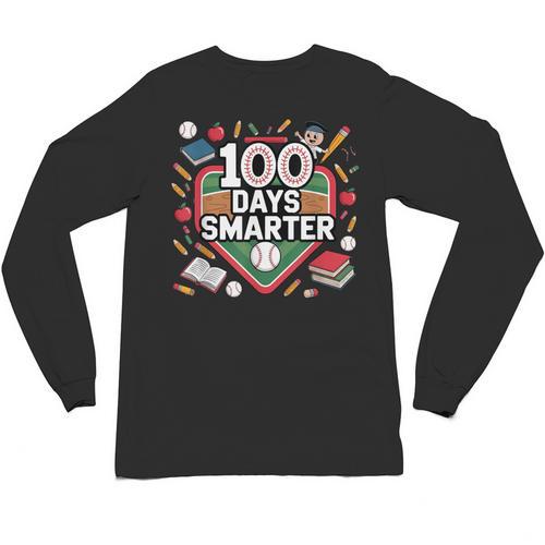 100 Day Baseball School Sports Kids Unisex Long Sleeve T-Shirt - Sportilla
