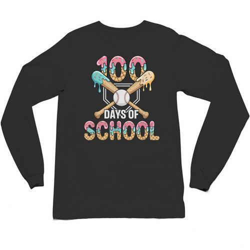 100 Days Of School Baseball 100th Day Of School Unisex Long Sleeve T-Shirt - Sportilla