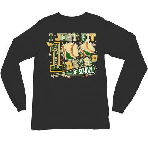 100 Days Of School Baseball I Just Hit 100 Days Boy COUNSELO Unisex Long Sleeve T-Shirt - Sportilla