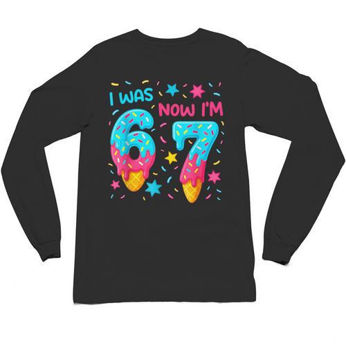I Was 6 Now I'm 7 67 Birthday Baseball Drip 7 Year Old Unisex Long Sleeve T-Shirt - Sportilla