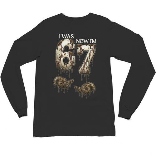 I Was 6 Now I'm 7 Baseball 6 7 Birthday Boys Girls Unisex Long Sleeve T-Shirt - Sportilla