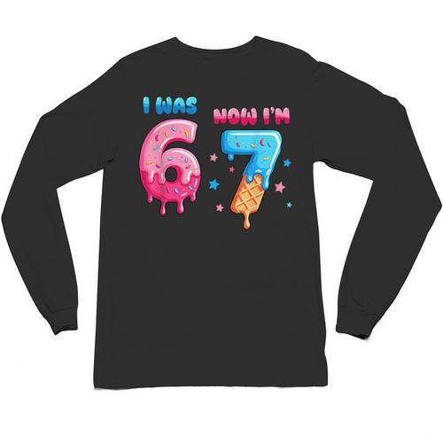 I Was 6 Now I'm 7 Birthday Baseball Drip For Boys Kid Unisex Long Sleeve T-Shirt - Sportilla
