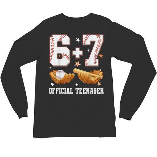 67 13 Year Old Official Teenager Baseball Boy 13th Birthday Unisex Long Sleeve T-Shirt - Sportilla