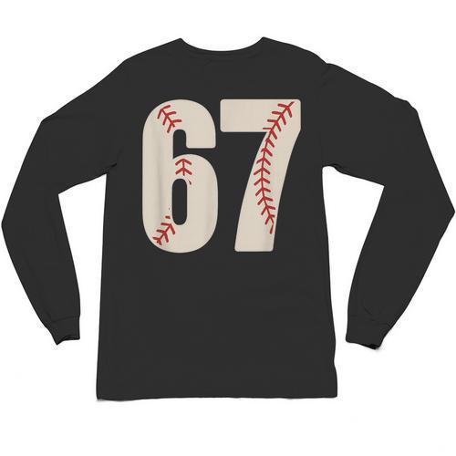 67 Baseball Six Seven 6 7 Meme 67 Unisex Long Sleeve T-Shirt - Sportilla