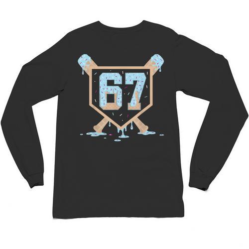 67 Ice Cream Drip Baseball Meme Six Seven Gen Alpha Unisex Long Sleeve T-Shirt - Sportilla